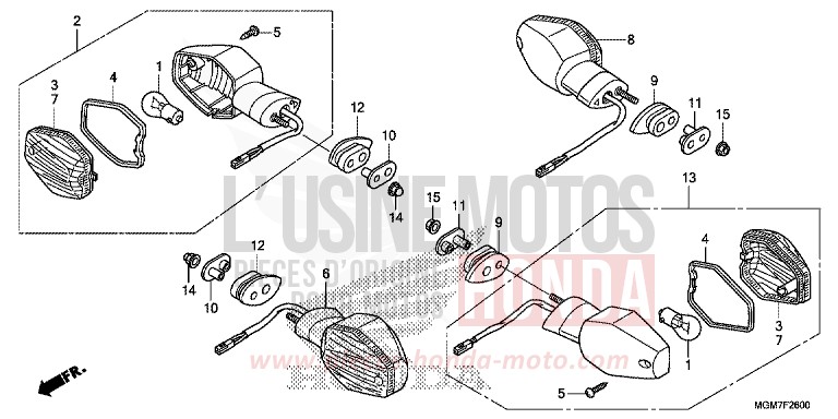 BLINKER von Hornet ABS PEARL PACIFIC BLUE (PB386) von 2013